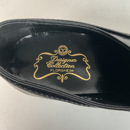 Vintage Florsheim Designer Collection | Apron Toe Loafers | 1970s | Black | 12 B
