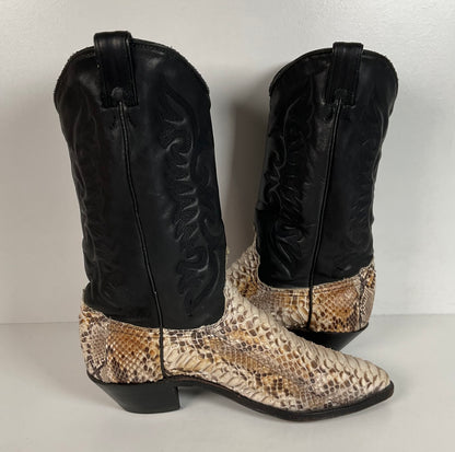 Vintage Abilene Python Cowgirl Boots | USA Made | Off White | Women’s 8.5 M