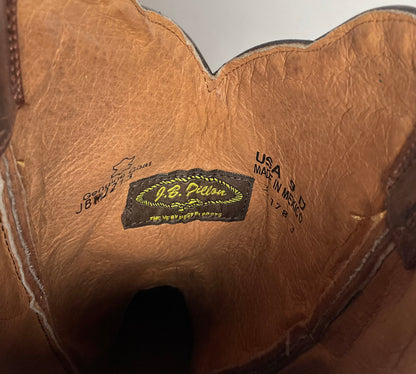 J. B. Dillon Goat Skin Cowboy Boots | Mad Dog | Tooled Inlays | Men’s 9 D
