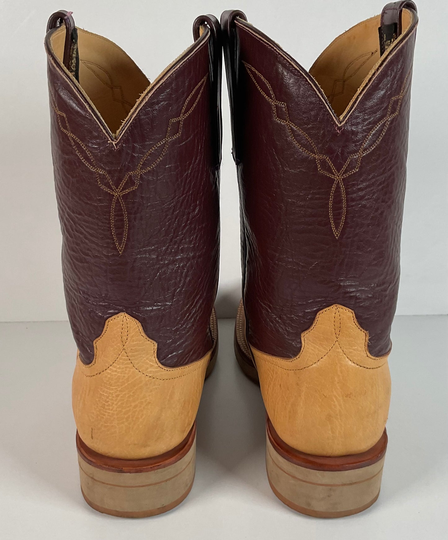 Anderson Bean Western Roper Boots 9.5 D Crepe Sole Bull Shoulder