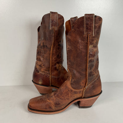 Justin Bent Rail Cowgirl Boots | Tan Road | USA Made | Women’s 9 B