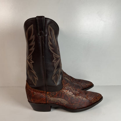 Dan Post For Code West Diamondback Rattlesnake Cowboy Boots 12 M USA Made