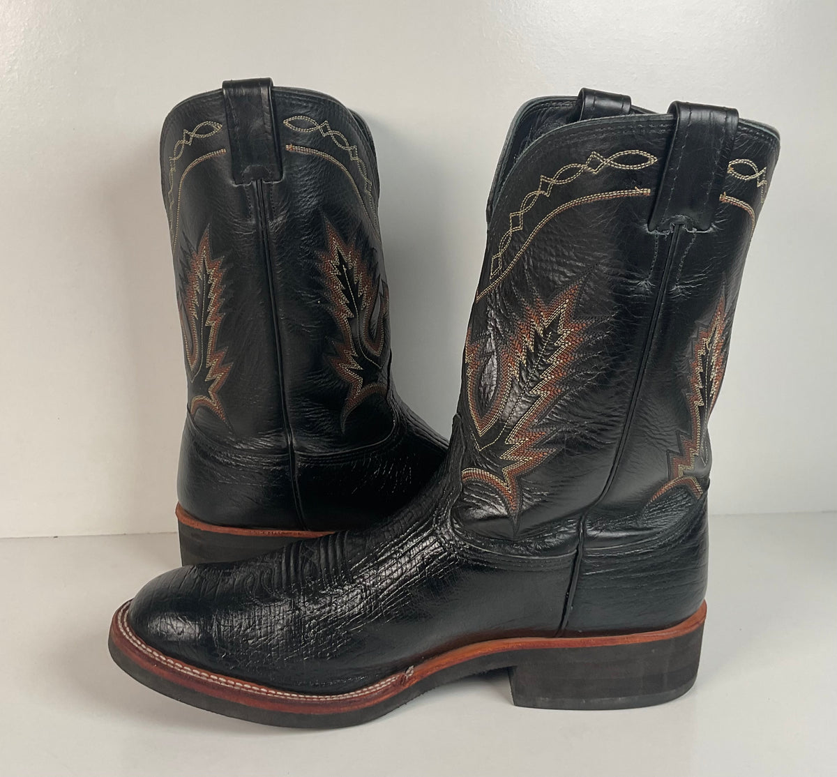 Larry Mahan Smooth Ostrich Roper Boots | Exotic | Crepe Sole | Men’s 13 D