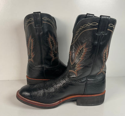 Larry Mahan Smooth Ostrich Roper Boots | Exotic | Crepe Sole | Men’s 13 D