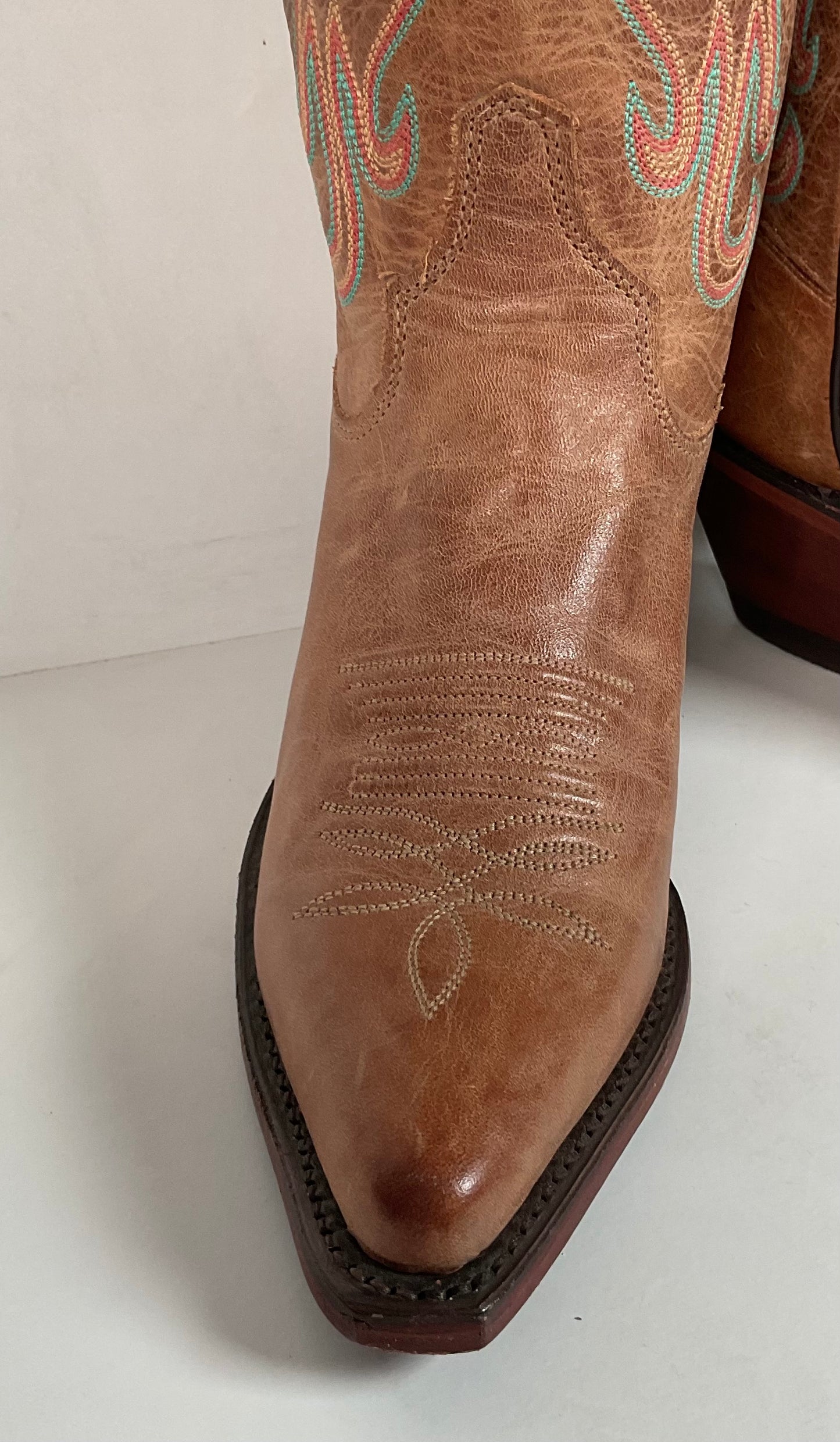 Justin Bent Rail Leather Cowgirl Boots 7 B New Without Box