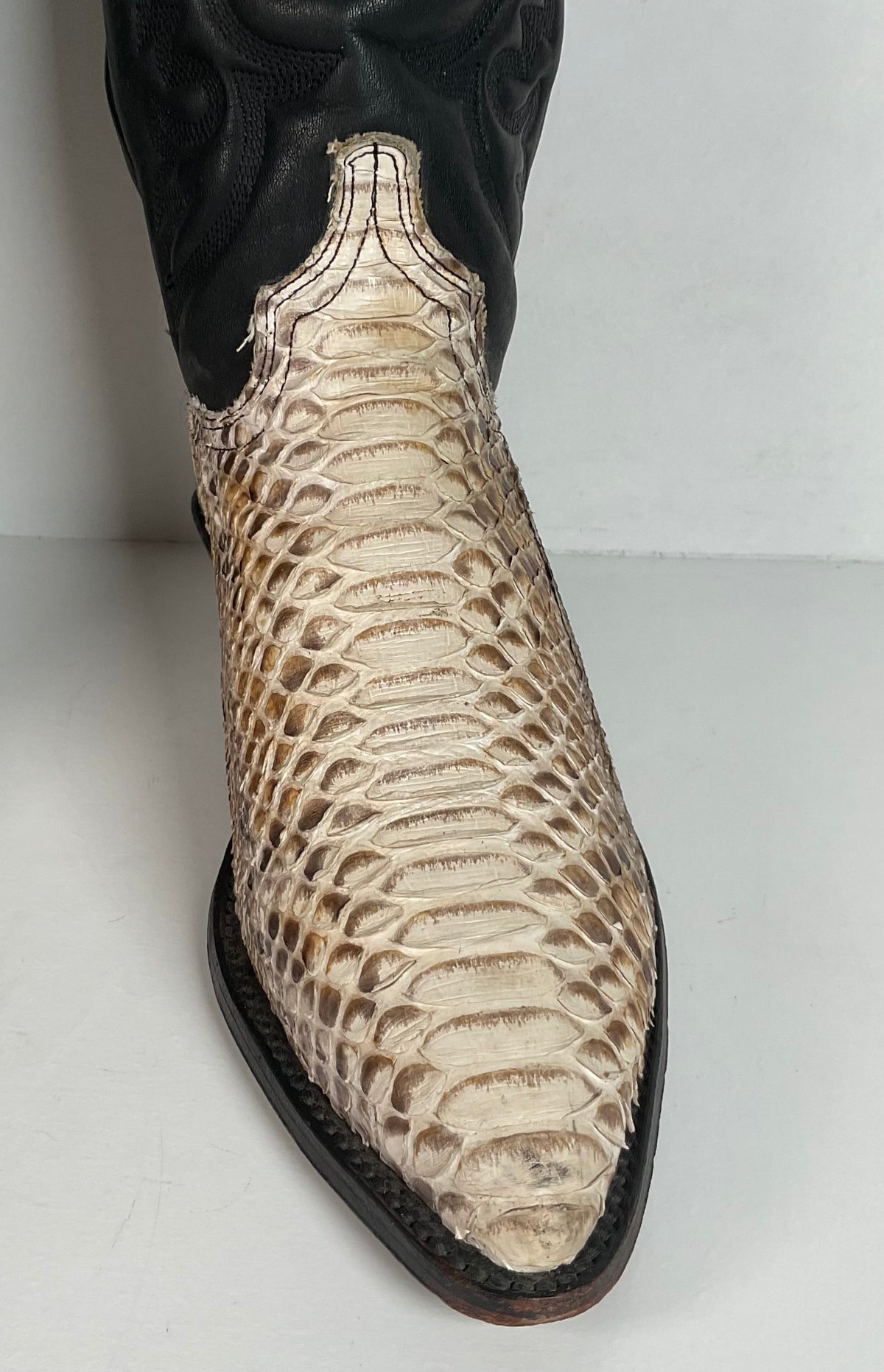 Vintage Abilene Python Cowgirl Boots | USA Made | Off White | Women’s 8.5 M