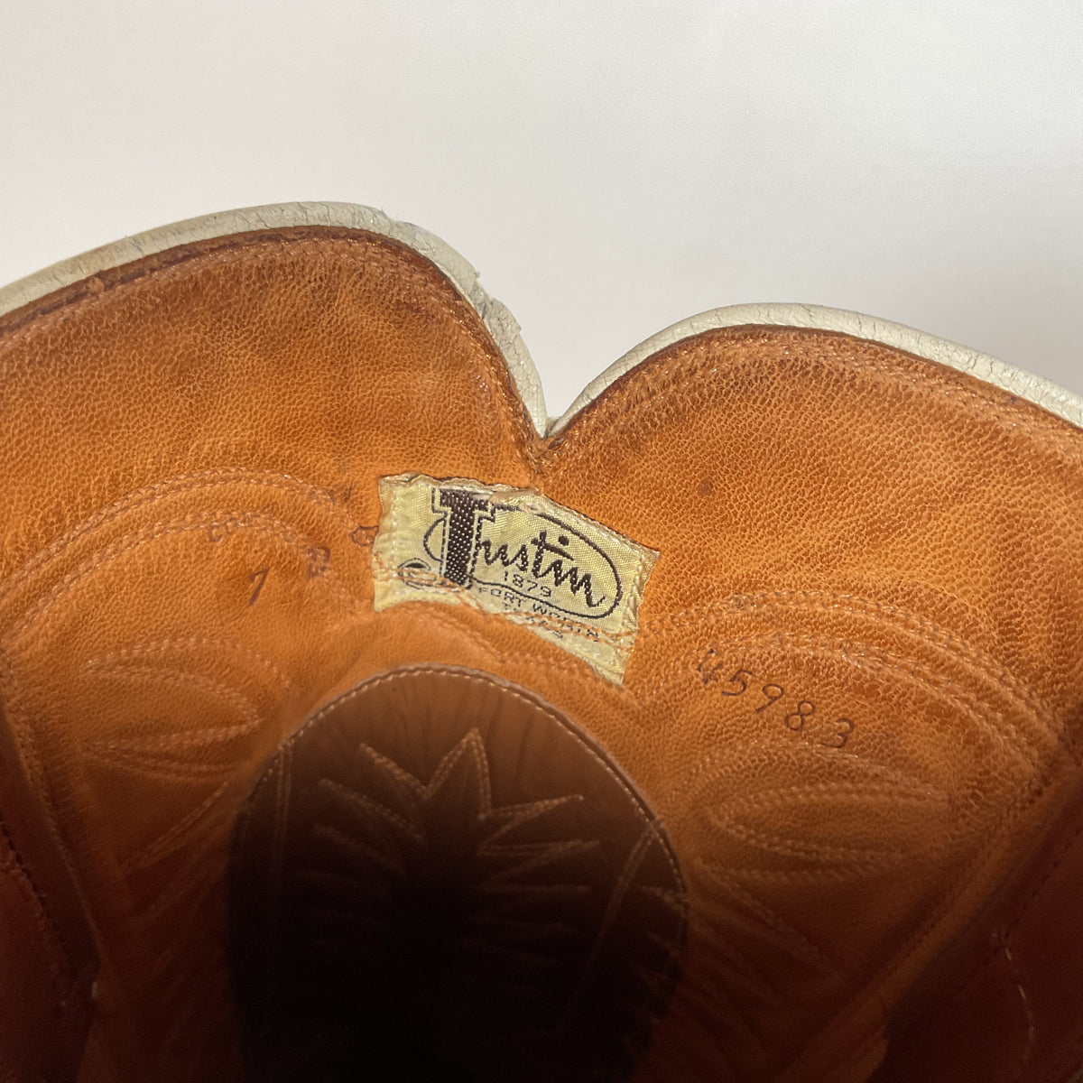 Vintage Justin Fort Worth Cowboy Boots | X Toe | White Label | Men’s 7 D