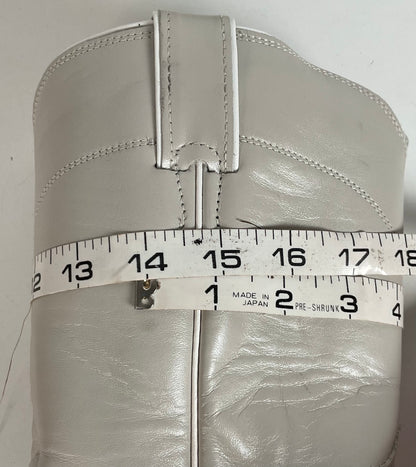 Justin Pearl White Roper Boots 8 C USA Made