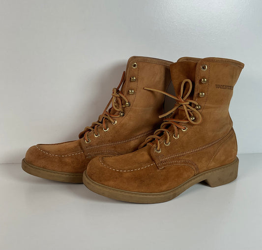 Vintage Wolverine Moc Toe Boots | Pig Skin Suede | USA Made | Men’s 11 C