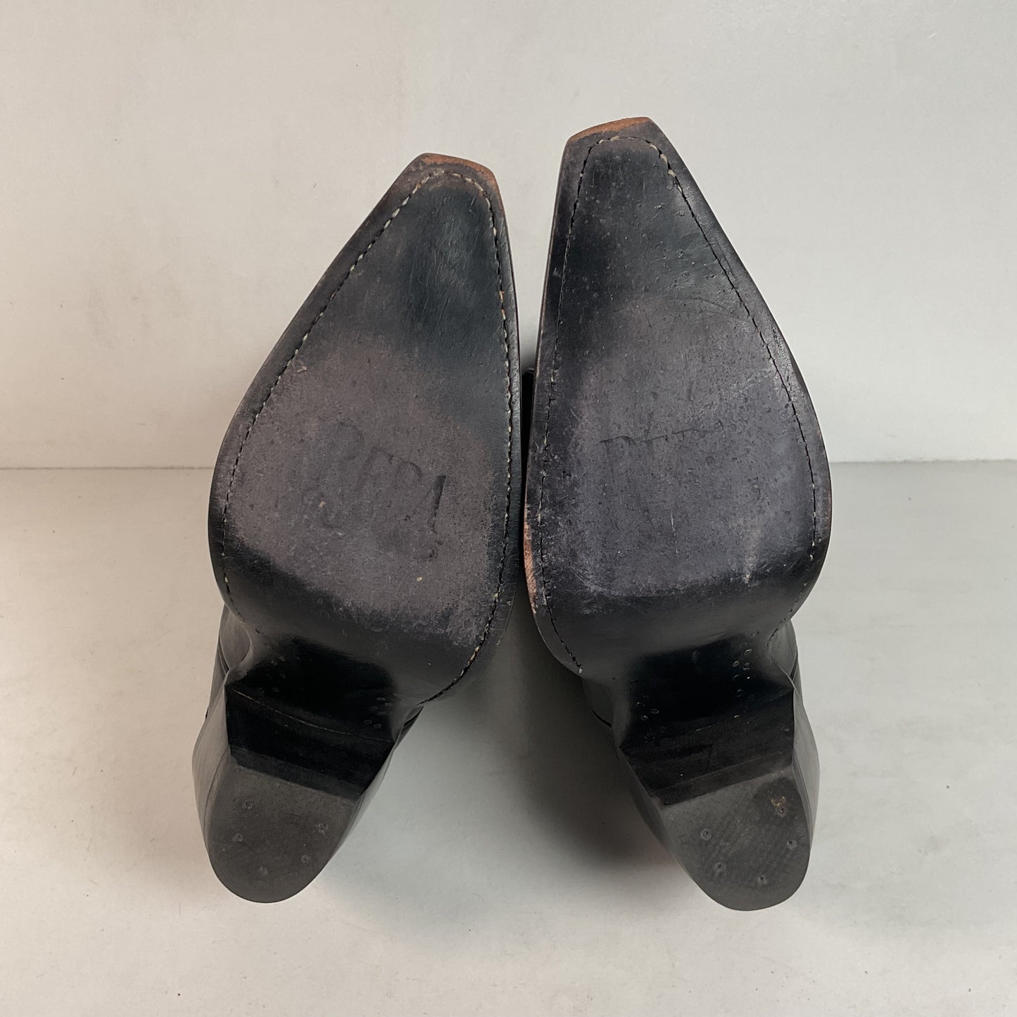 Justin Reba Tall Cowgirl Boots | Black Ostrich Quill | USA Made | 8 B