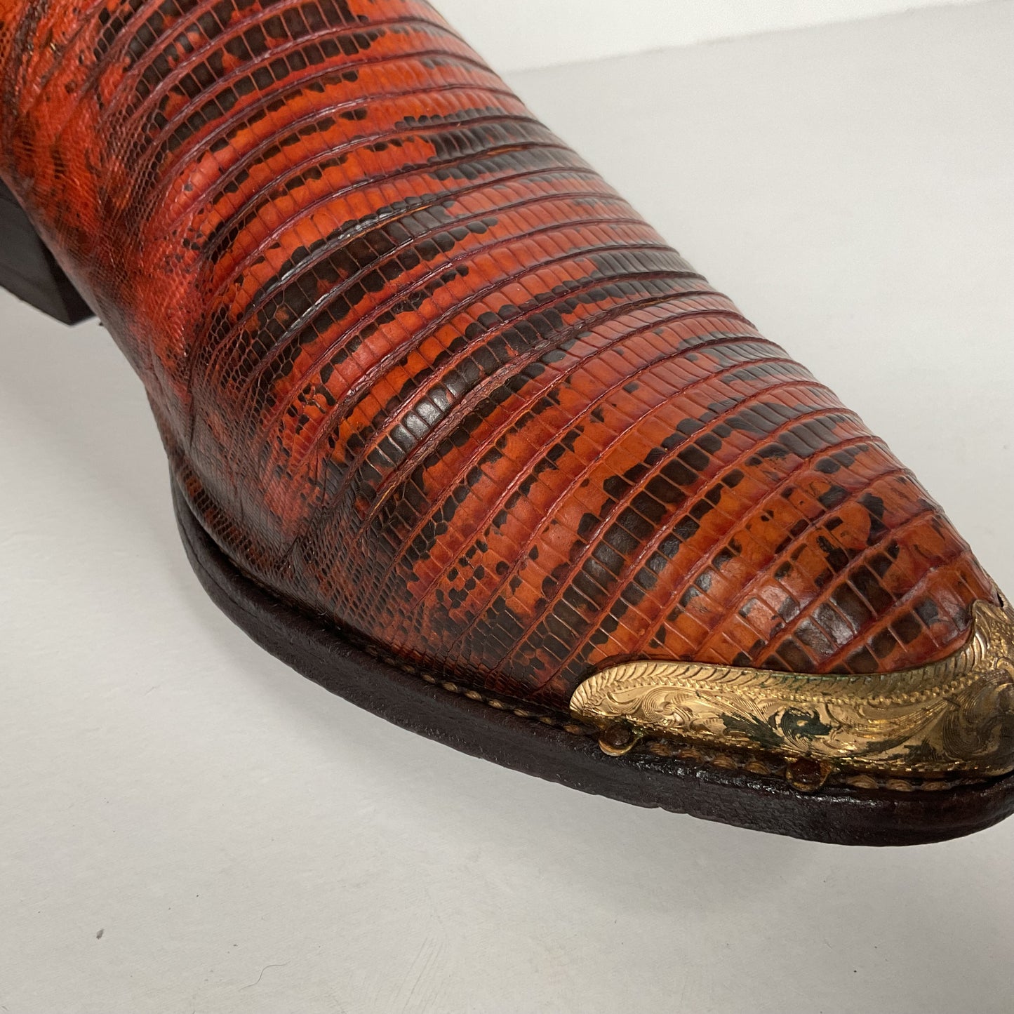 Vintage Dan Post Teju Lizard Cowboy Boots | Natural Cut | USA Made | Men’s 8.5 B