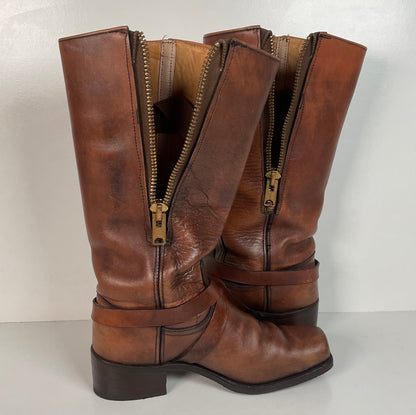 Vintage Frye Black Label | Harness Tanker Boots | Women’s 8 B