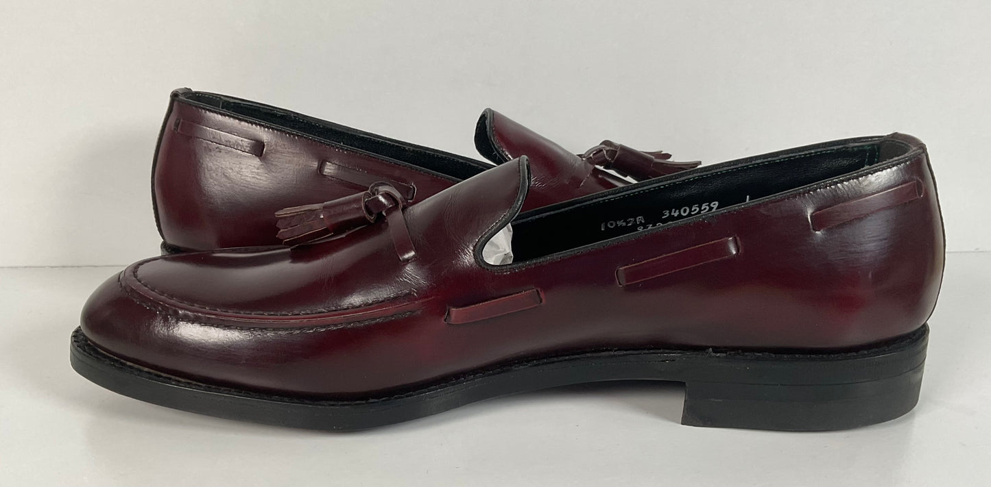 Vintage Florsheim Imperial Tassel Loafers 10.5 AA Tuscany Bordeaux Slip-On