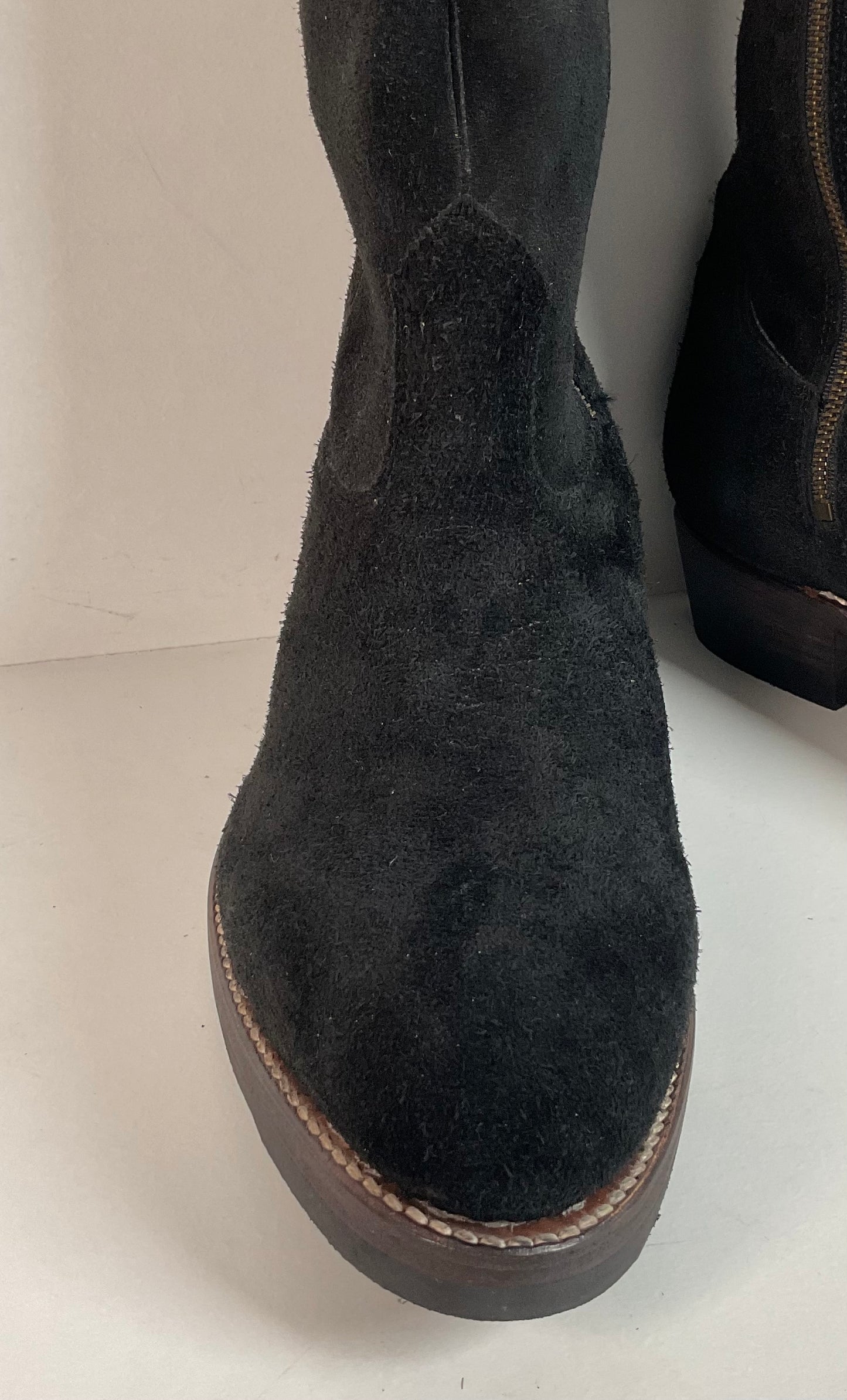 Santa Rosa Brand Cowboy Boots | Rough Out Suede | Midnight Black | Men’s 11.5