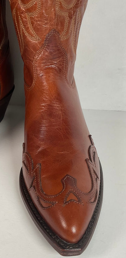 Vintage J. Chisholm Cowgirl Boots | Wingtip | USA made | Brown | Women’s 6.5