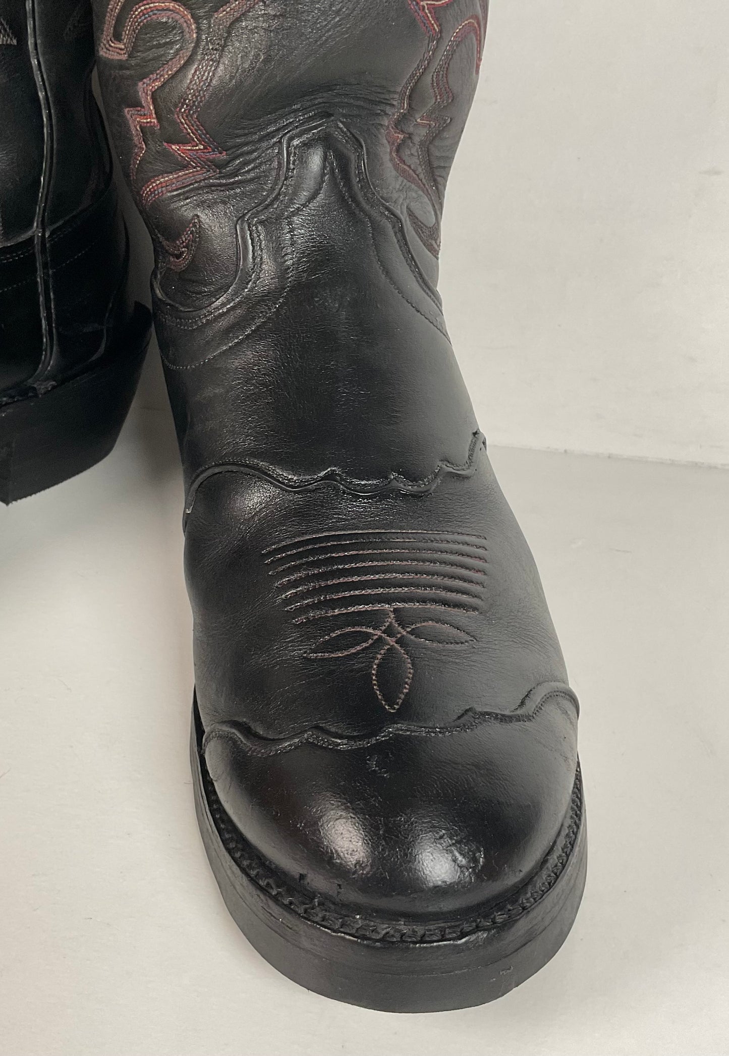 Olathe Tall Buckaroo Boots | Black | Thick Hide | USA Made | Men’s 9.5 D