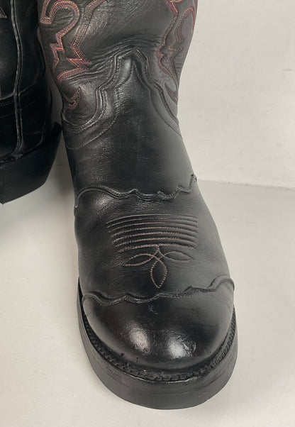 Olathe Tall Buckaroo Boots | Black | Thick Hide | USA Made | Men’s 9.5 D