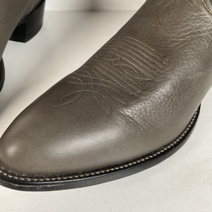 Vintage Nocona Bull Shoulder Cowboy Boots | USA Made | Grey | Men’s 12 D