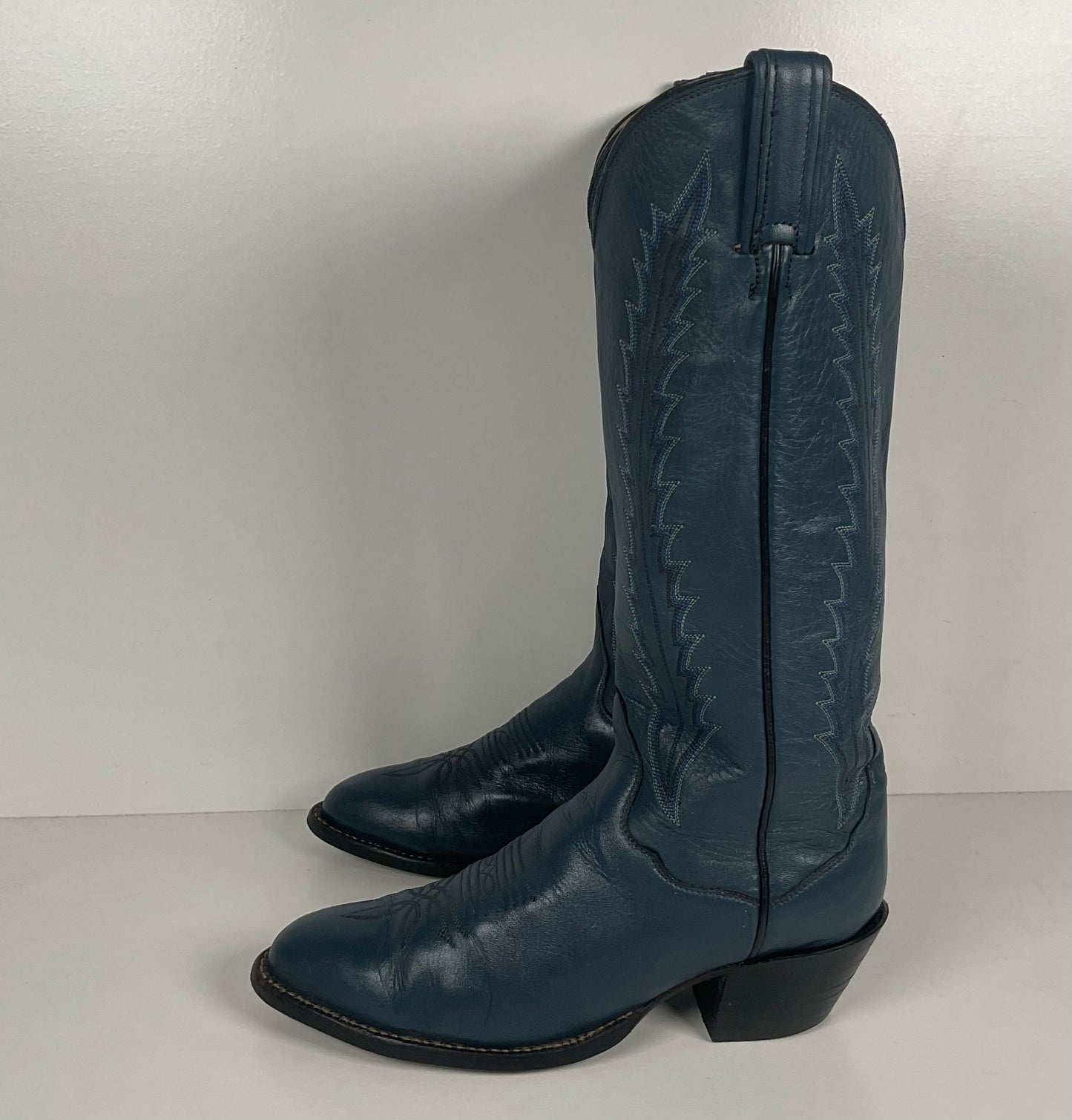Vintage Tony Lama Gold Label Cowgirl Boots | Blue | Women’s 7.5 M