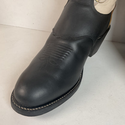 Olathe Rough Stock Cowboy Boots 10 D Black Mule Skin USA Made