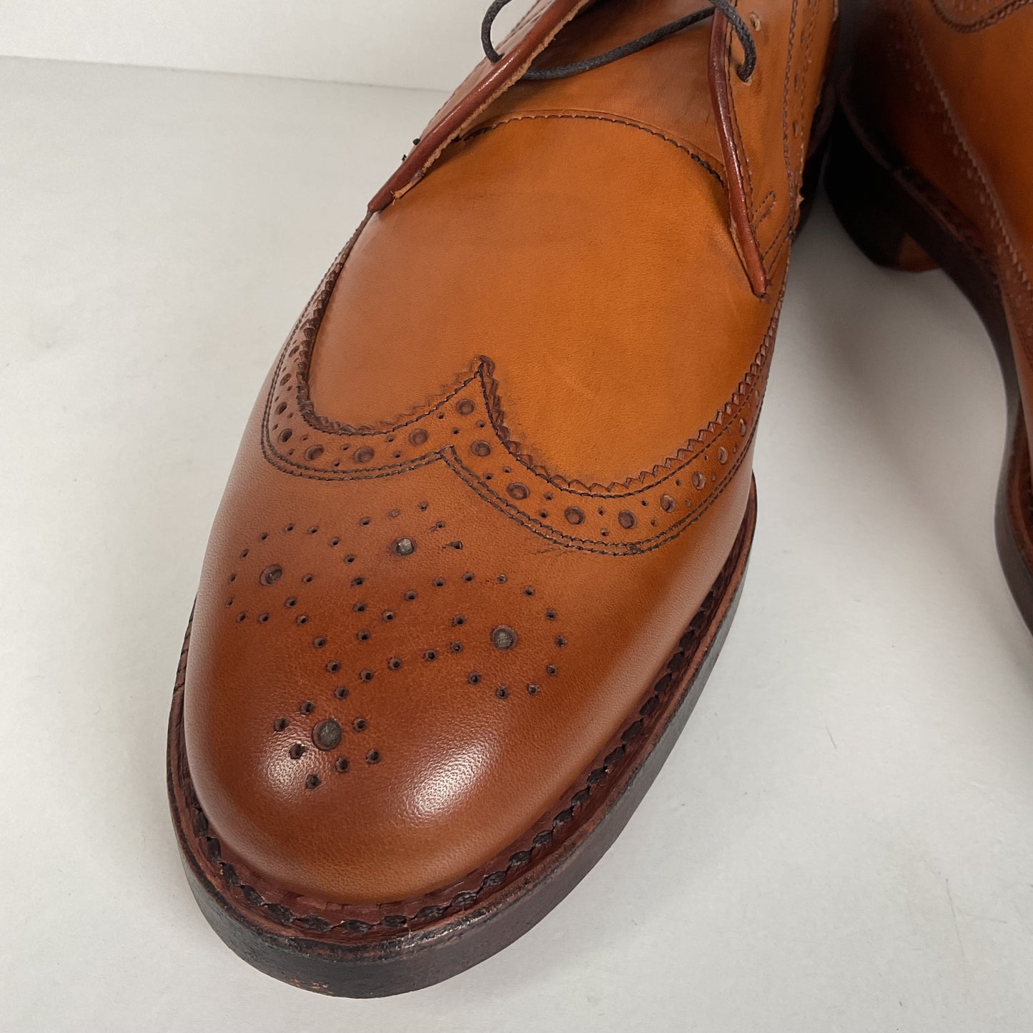Ralph Lauren Sanderson Burnished Wingtip Shoes | USA Made | 11.5 D