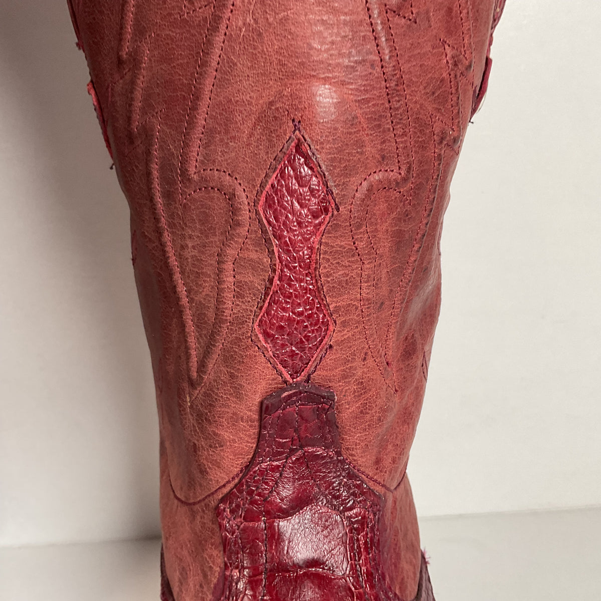 Montana Ostrich Leg Cowboy Boots | Exotic | Tooled Inlay | Men’s 6 | Women’s 7.5