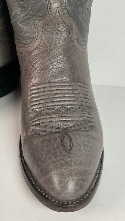 Vintage J. Chisholm Bullhide Cowboy Boots | Grey | USA Made | 10.5 D