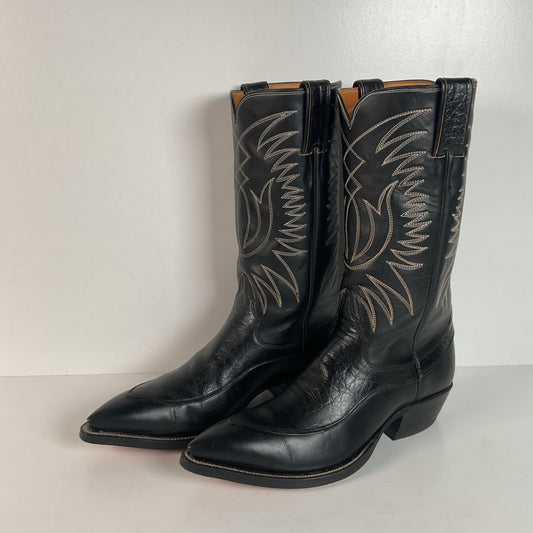 Vintage Justin Algonquin Toe Cowboy Boots | Fort Worth Label | Exotic | 1960s | Men’s 7.5