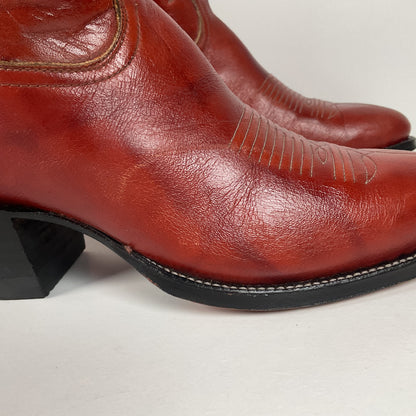 Vintage Tony Lama Chocolate Cow Cowboy Boots | Gold Label | Men’s 8 | Women’s 9