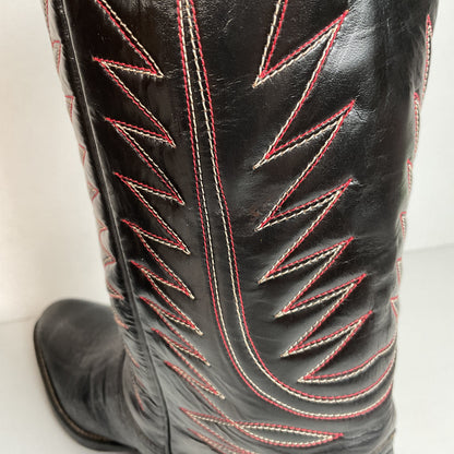 1970s Tony Lama Elephant Print Cowboy Boots 10 USA Made Gold Label