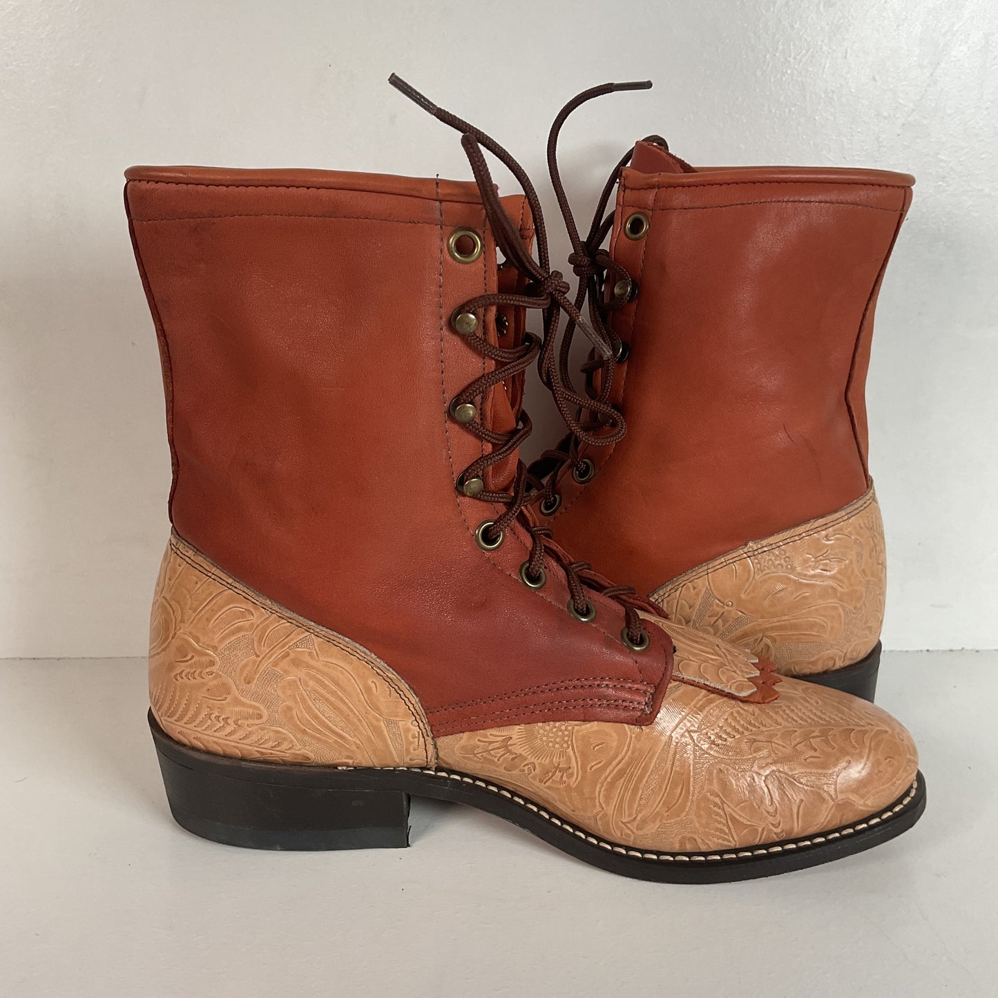 Vintage Laredo Women’s Kiltie Packer Boots 8 M Granny Tooled