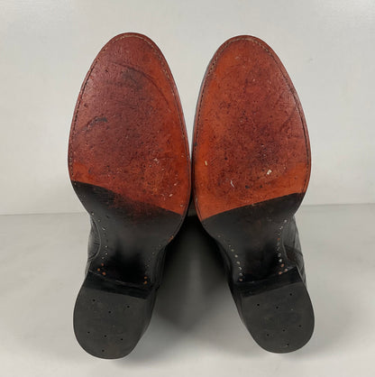 Vintage Hondo Eel Skin Cowboy Boots | Exotic | Black | Narrow | Men’s 11.5 B