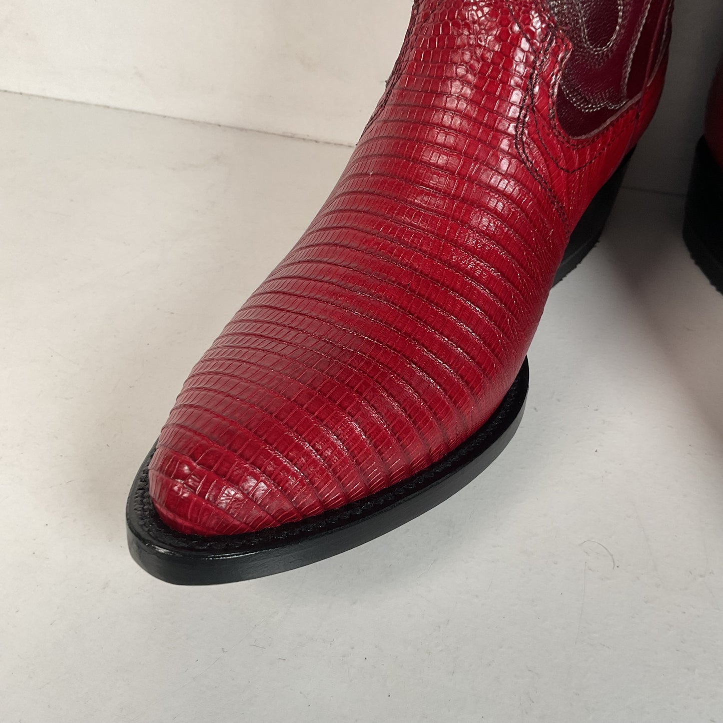 Lava Red Teju Lizard Cowboy Boots Men’s 6 Extra Wide | Women’s 7