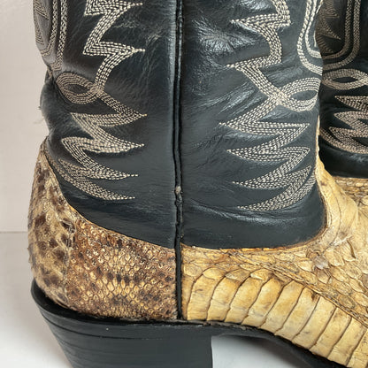Cowtown Belly Cut Rattlesnake Cowboy Boots 10 D Snakeskin USA Made
