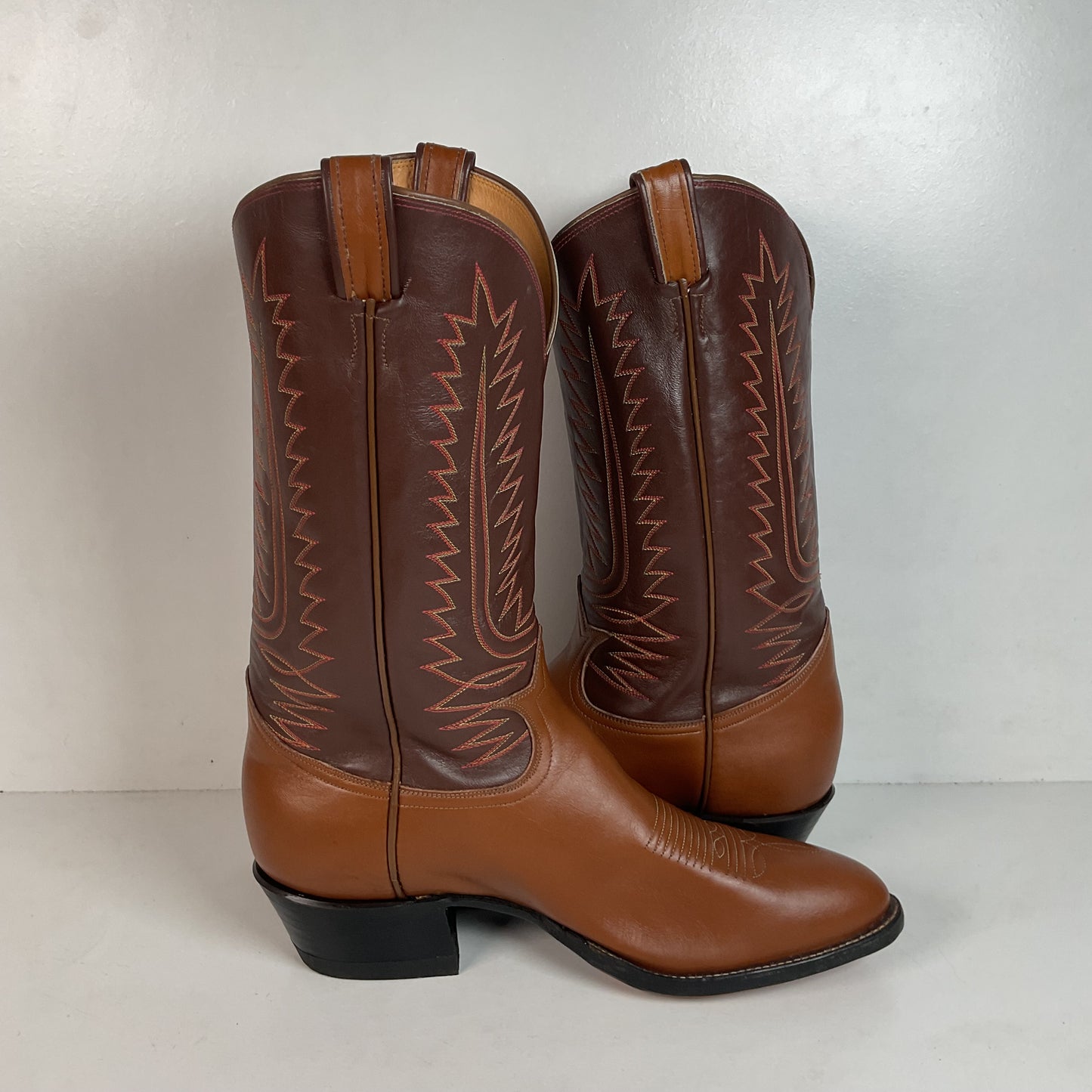 1970s Tony Lama Cowboy Boots 12 D Gold Label USA Made