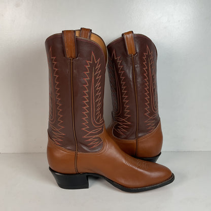 1970s Tony Lama Cowboy Boots 12 D Gold Label USA Made