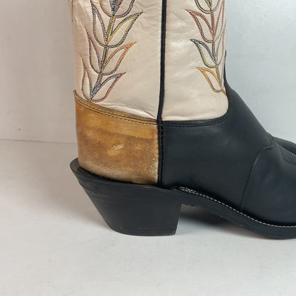 Olathe Rough Stock Cowboy Boots 10 D Black Mule Skin USA Made