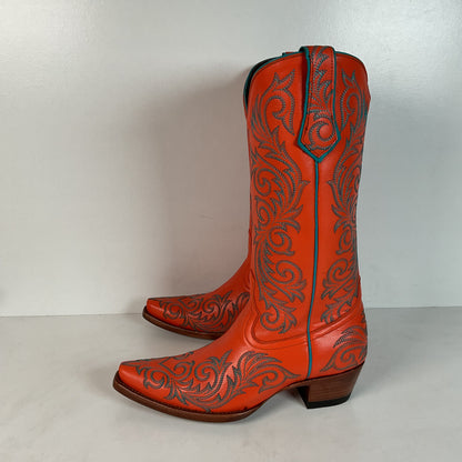 Allen’s Azulado Cowgirl Boots | Bright Orange | Women’s 7 B