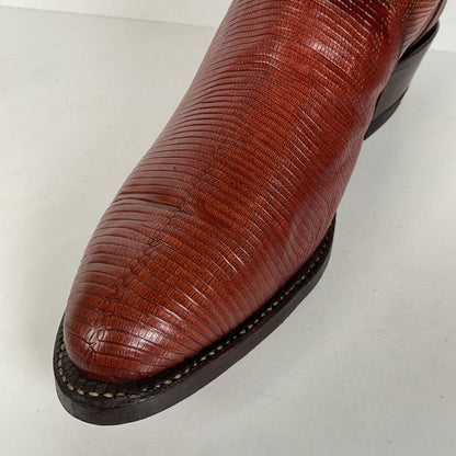 Vintage Tony Lama Teju Lizard Cowboy Boots | Gold Label | Narrow | Men’s 9.5 B