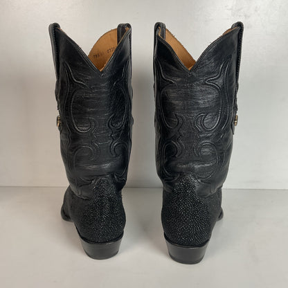 Los Altos Exotic Sea Stingray Cowgirl Boots 8 M Classic Black