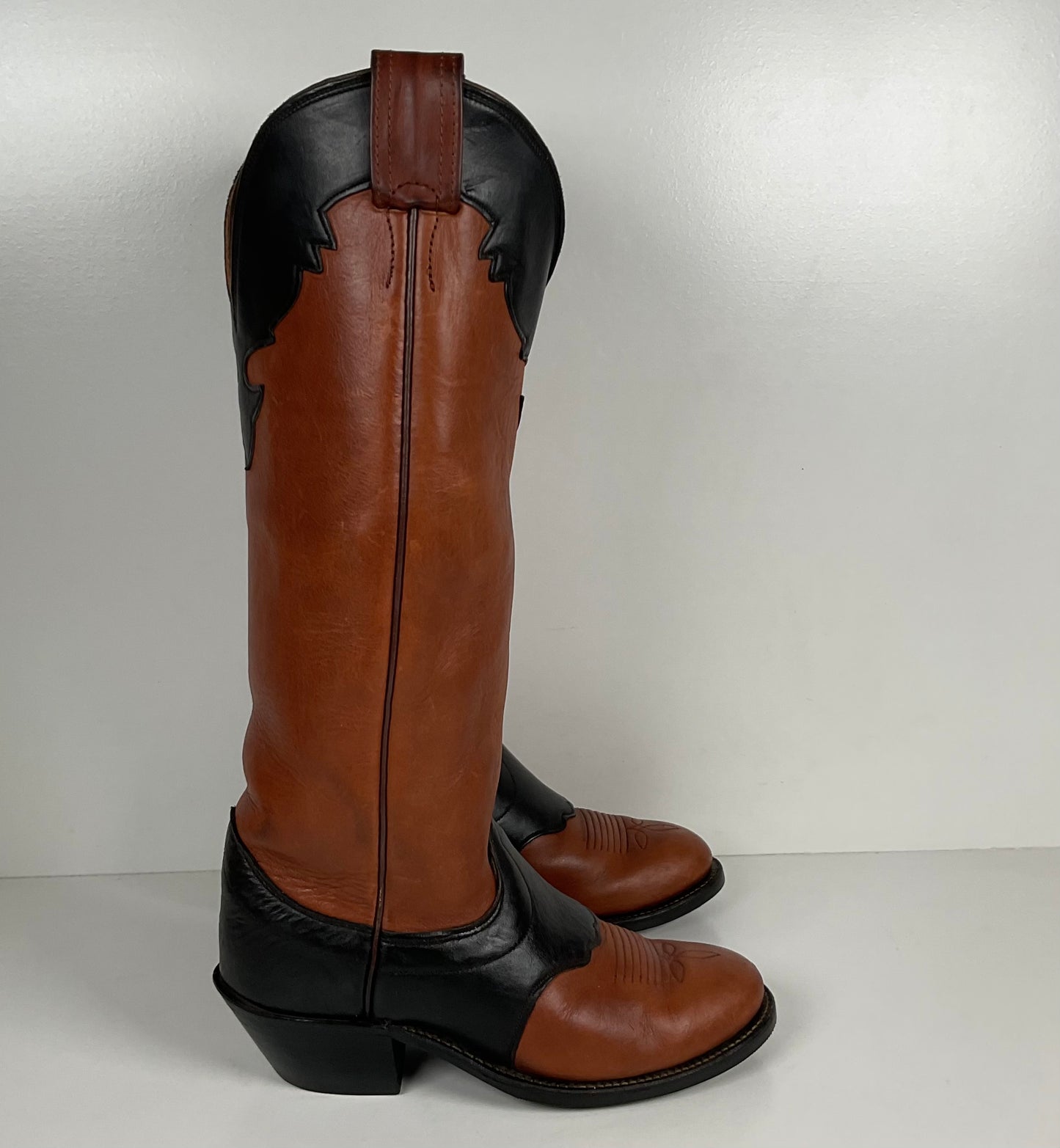 Olathe Tall Top Buckaroo Boots | USA Made | Overlay | Men’s 6 C | Women’s 7