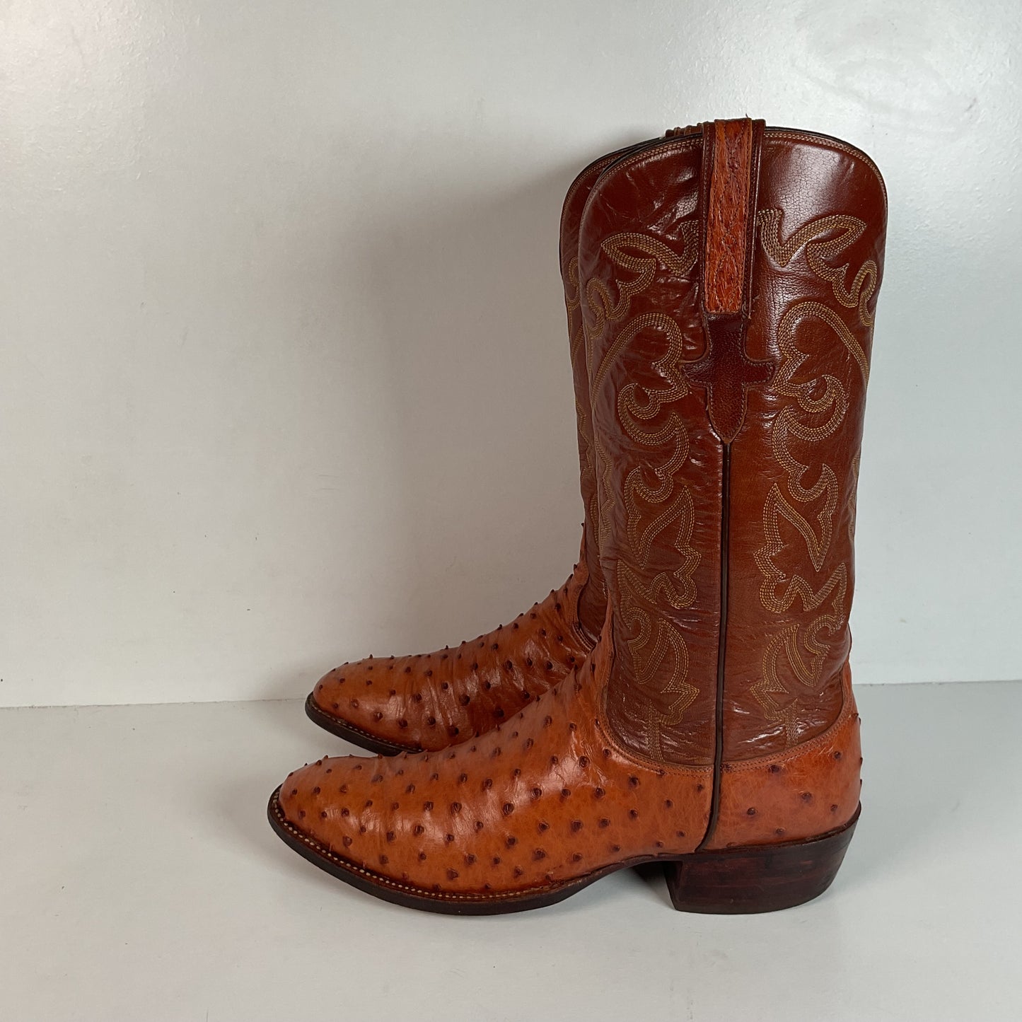 Lucchese San Antonio Ostrich Quill Cowboy Boots Men’s 9.5 B | Women’s 10.5