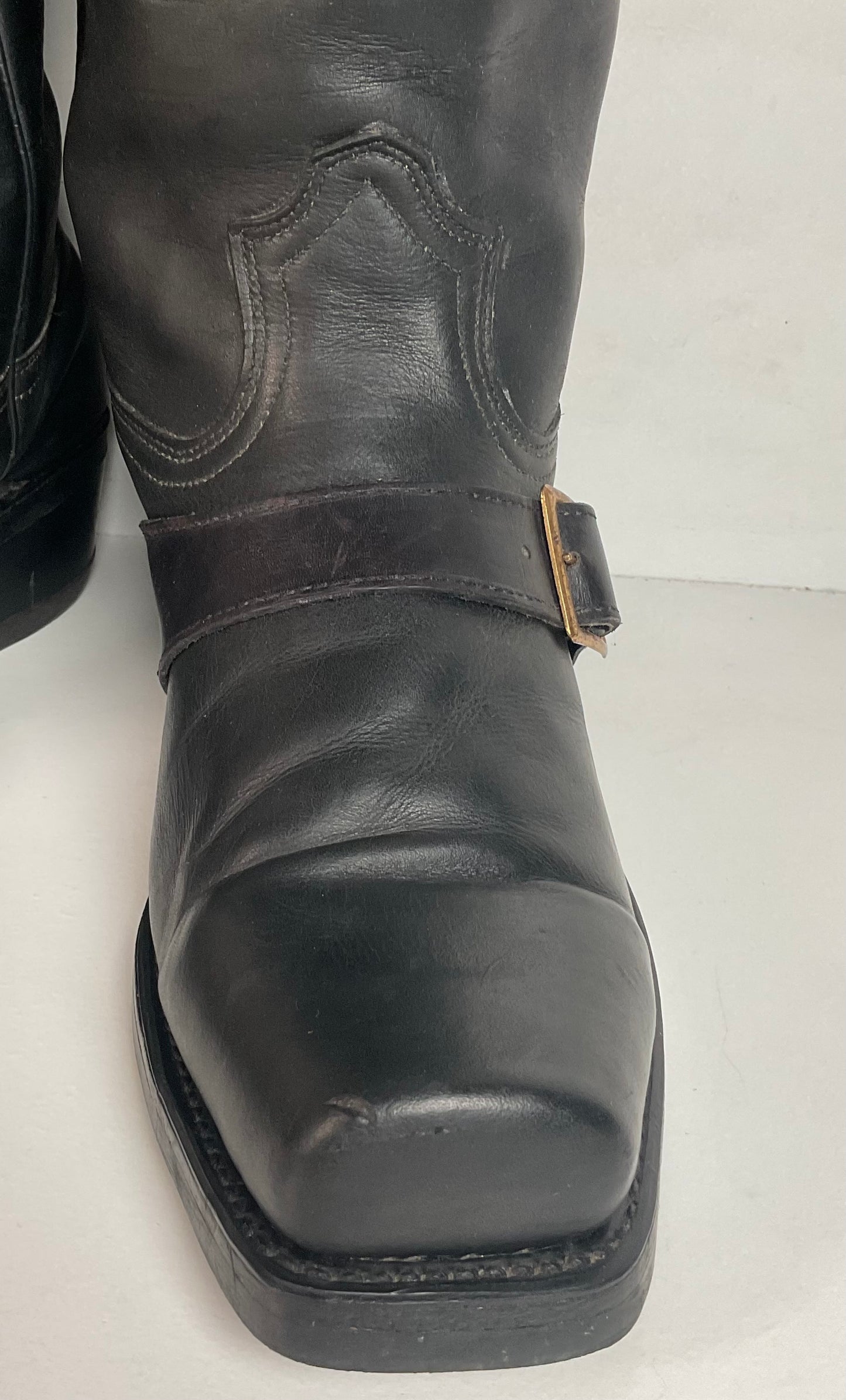 1970s Durango Harness Motorcycle Boots 10 D USA Made Biker Buckle