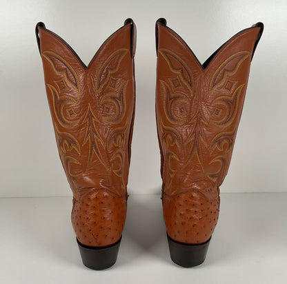 Justin Full Ostrich Quill Cowboy Boots | Exotic | USA Made | Men’s 10 D