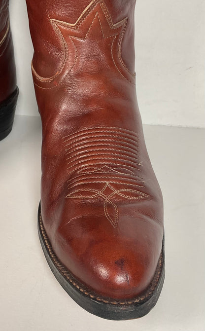 Vintage Tony Lama Cowboy Boots | Chocolate Cow | Men’s 11 D