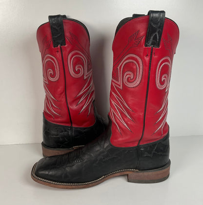 Justin Bent Rail | Exotic Wildebeest Cowboy Boots | USA Made | Men’s 12 D