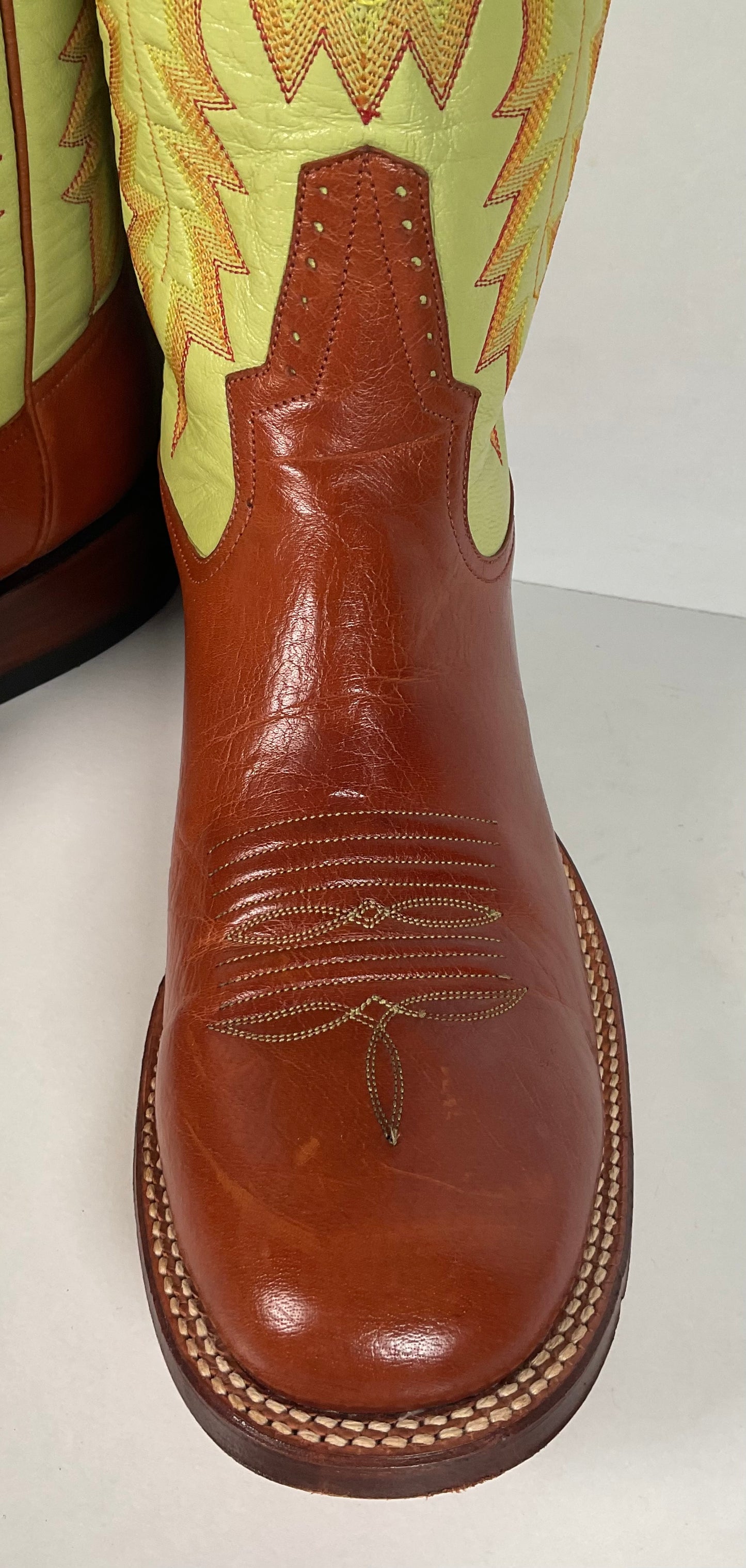 Rod Patrick Bootmakers Lime Green Cowgirl Boots 8.5 B Handmade