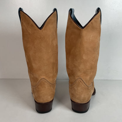 F. H. Senka Cowgirl Boots 8.5 US Nubuck Suede Snip Toe