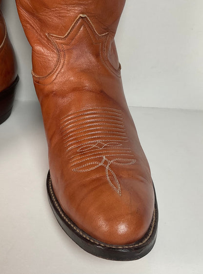 Vintage Tony Lama Chocolate Cow Cowboy Boots | Gold Label | Men’s 8.5 D