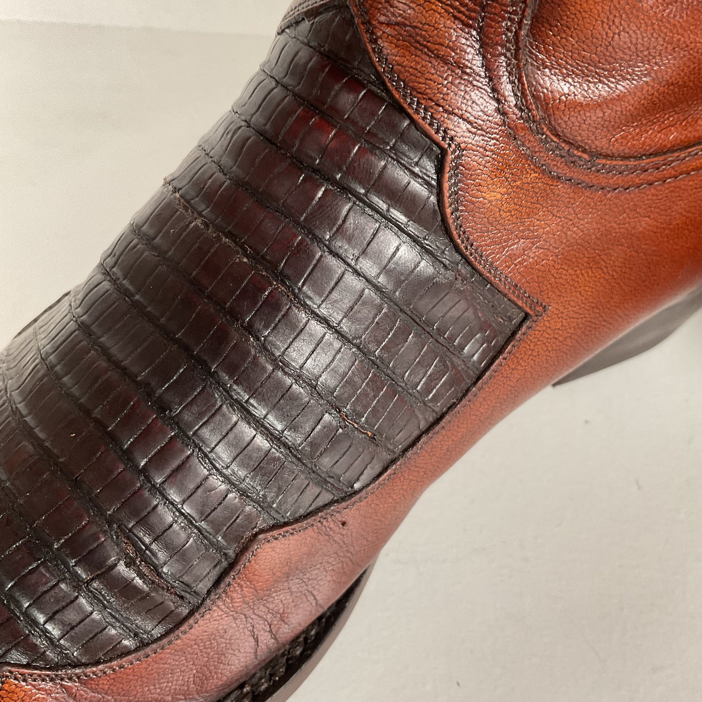 Vintage Lucchese Goat Skin Cowboy Boots | Lizard Inlay | Men’s 8.5 D